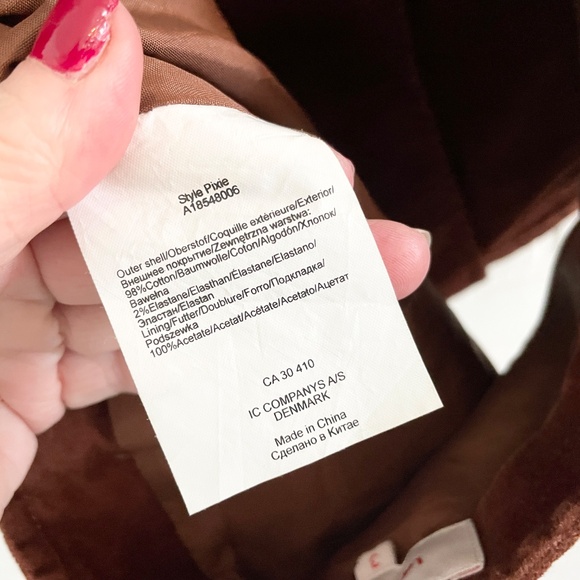 Vintage Y2K Skirt/Vest Matching set Faux suede/velvet Country Rusty brown Sz 2 - Picture 4 of 11